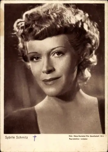 Ak Schauspielerin Sybille Schmitz, Portrait, Autogramm