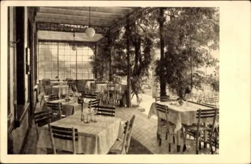 Ak Rüdesheim am Rhein, Hotel Jung, Thein Terrasse