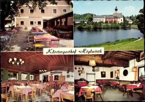 Ak Högelwörth Höglwörth Anger im Rupertiwinkel Oberbayern, Klostergasthof  Restaurant, Terrasse, 