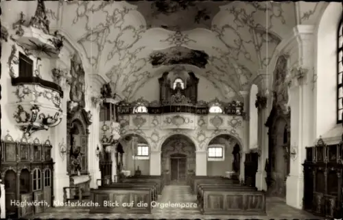 Ak Högelwörth Höglwörth Anger im Rupertiwinkel Oberbayern,  Klosterkirche, Blick auf die Orgelemp