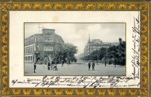 Passepartout Ak Zwickau in Sachsen, Bahnhofstraße