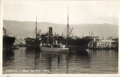Ak Triest Trieste Friuli Venezia Giulia, Hafenansicht, Schiffe, Molo Sartorio, Trieste