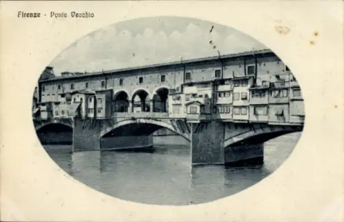 Ak Firenze Florenz Toscana, Ponte Vecchio,  Brücke, Wasser, Häuser