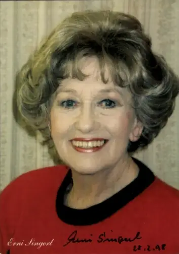 Ak Schauspielerin und Sängerin Erni Singerl, Portrait, Autogramm