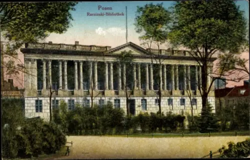 Ak Poznań Posen, Raczinski-Bibliothek,   Architektur