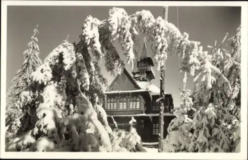 Ak Nové Město na Moravě Neustadtl Region Hochland, Chata na Harusovci