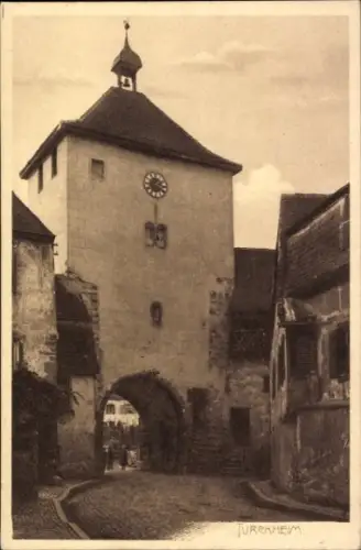 Ak Türckheim Turckheim Türkheim Elsass Haut Rhin, Straßenpartie am Obertor, Porte Haute