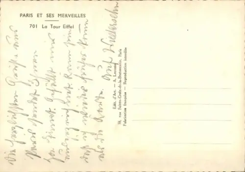 Ak Paris VII, Eiffelturm