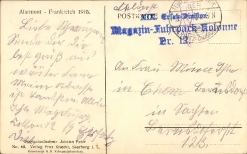 Ak Allarmont Vosges, Straßenpartie, Kriegszerstörung I. WK