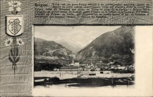 Ak Brigue Brig Glis Kanton Wallis,  Landschaft, Tunnel du Simplon,  Bedeutung, nobel Familien