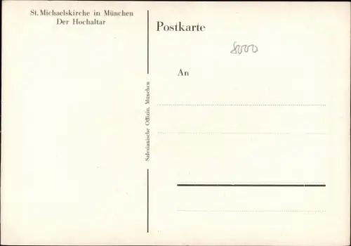 Ak München, St. Michaelskirche, Hochaltar, Innenansicht