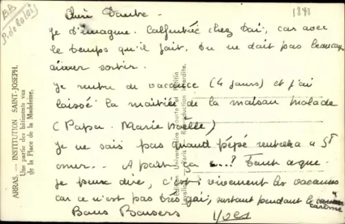 Ak Arras Pas de Calais, Institution Saint Joseph