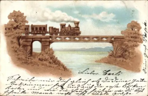 Litho Eisenbahn, Eisenbahnbrücke