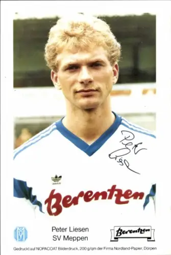 Autogrammkarte Fußballer Peter Liesen, SV Meppen, Autogramm
