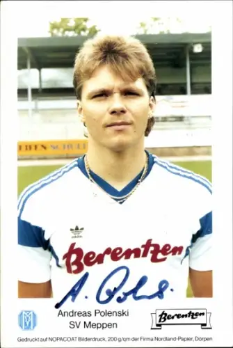 Autogrammkarte Fußballer Andreas Polenski, SV Meppen, Autogramm