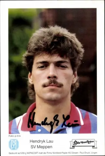Autogrammkarte Fußballer Hendryk Lau, SV Meppen, Autogramm