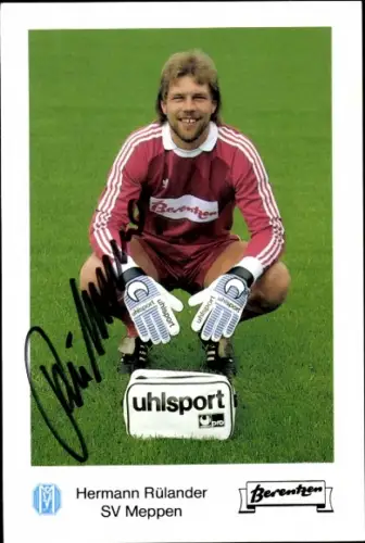 Autogrammkarte Fußballer Hermann Rülander, SV Meppen, Autogramm