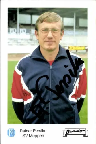 Autogrammkarte Trainer Rainer Persike, SV Meppen, Autogramm