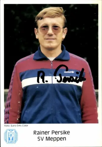 Autogrammkarte Trainer Rainer Persike, SV Meppen, Autogramm