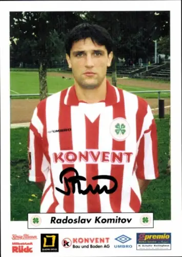 Autogrammkarte Fußballer Radoslav Komitov, Rot Weiß Oberhausen, Autogramm