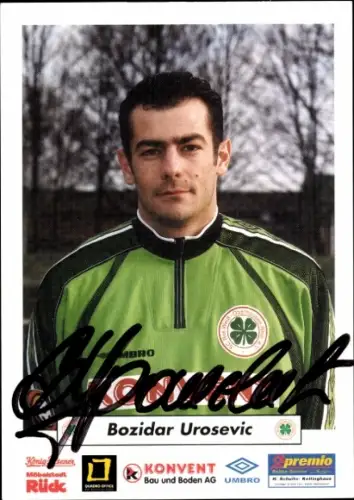 Autogrammkarte Fußballer Bozidar Urosevic, Rot Weiß Oberhausen, Autogramm