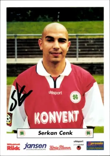 Autogrammkarte Fußballer Serkan Cenk, Rot Weiß Oberhausen, Autogramm