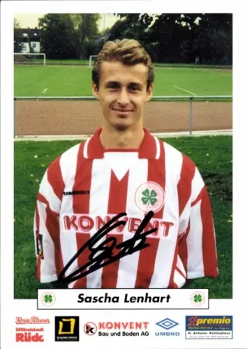 Autogrammkarte Fußballer Sascha Lenhart, Rot Weiß Oberhausen, Autogramm