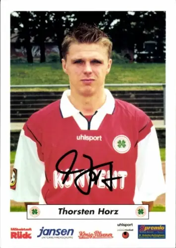 Autogrammkarte Fußballer Thorsten Horz, Rot Weiß Oberhausen, Autogramm