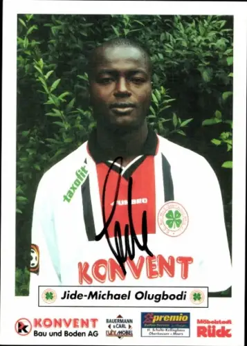 Autogrammkarte Fußballer Jide Michael Olugbodi, Rot Weiß Oberhausen, Autogramm