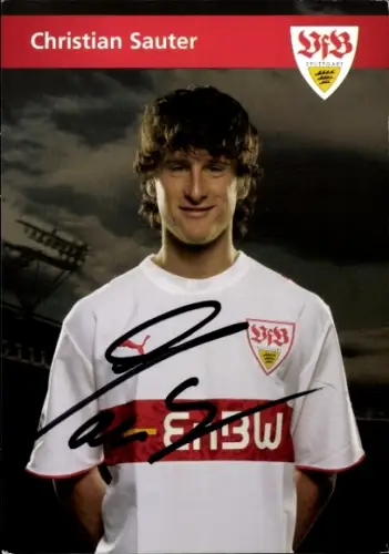 Autogrammkarte Fußballer Christian Sauter, VfB Stuttgart, Autogramm