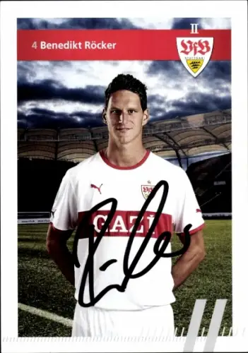 Autogrammkarte Fußballer Benedikt Röcker, VfB Stuttgart, Autogramm