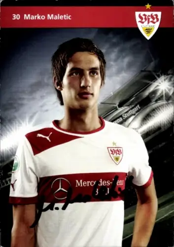 Autogrammkarte Fußballer Marko Maletic, VfB Stuttgart, Autogramm