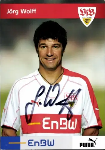 Autogrammkarte Fußballer Jörg Wolff, VfB Stuttgart, Autogramm
