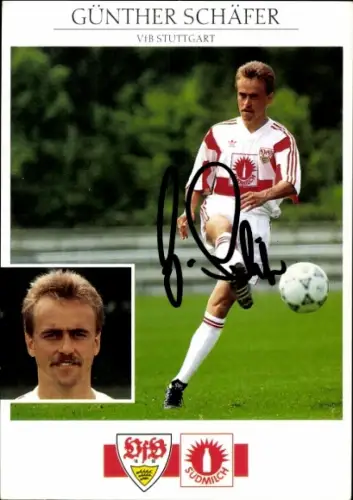 Autogrammkarte Fußballer Günther Schäfer, VfB Stuttgart, Autogramm