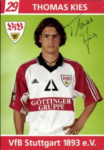 Autogrammkarte Fußballer Thomas Kies, VfB Stuttgart, Autogramm