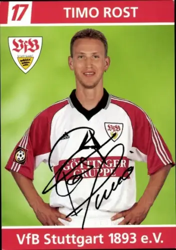 Autogrammkarte Fußballer Timo Rost, VfB Stuttgart, Autogramm