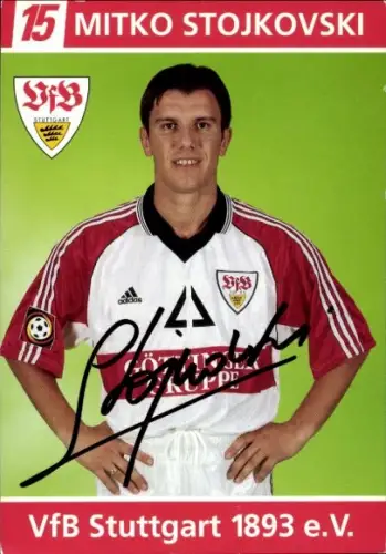 Autogrammkarte Fußballer Mitko Stojkovski, VfB Stuttgart, Autogramm