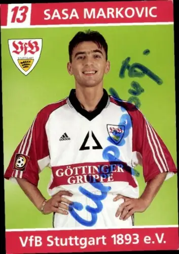 Autogrammkarte Fußballer Sasa Markovic, VfB Stuttgart, Autogramm