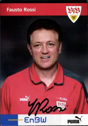 Autogrammkarte Konditionstrainer Fausto Rossi, VfB Stuttgart, Autogramm