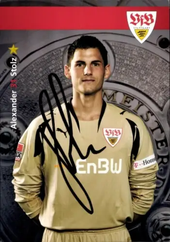 Autogrammkarte Fußballer Alexander Stolz, VfB Stuttgart, Autogramm
