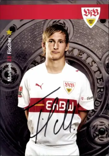 Autogrammkarte Fußballer Manuel Fischer, VfB Stuttgart, Autogramm