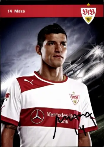 Autogrammkarte Fußballer Maza, VfB Stuttgart, Autogramm