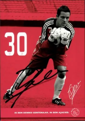 Autogrammkarte Fußballer Dennis Gentenaar, Ajax Amsterdam, Autogramm