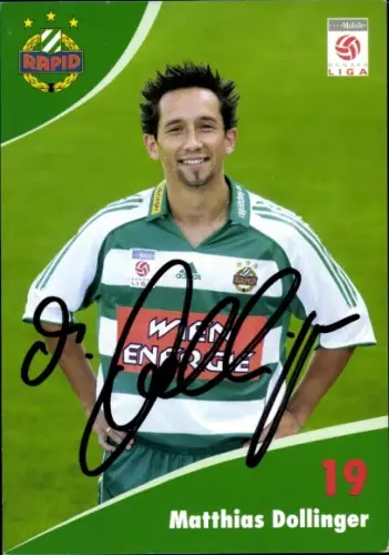 Autogrammkarte Fußballer Matthias Dollinger, SK Rapid, Autogramm
