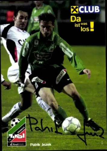 Autogrammkarte Fußballer Patrik Jezek, FC Tirol Innsbruck, Autogramm