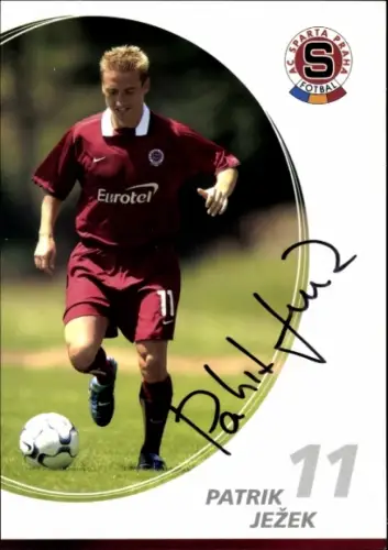 Autogrammkarte Fußballer Patrik Jezek, AC Sparta Praha, Autogramm
