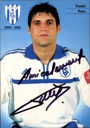 Autogrammkarte Fußballer Daniel Puce, Lausanne Sports, Autogramm