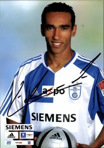 Autogrammkarte Fußballer Eduardo Ribeiro dos Santos, Grasshopper Club Zürich, Autogramm