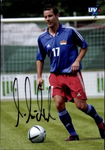 Autogrammkarte Fußballer Ronny Büchel, Liechtensteiner Fußballverband, Autogramm