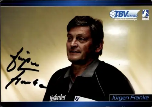 Autogrammkarte Co Trainer Jürgen Franke, TBV Lemgo, Autogramm